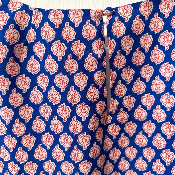 JCrew Red, White, and Blue Floral Paisley Print Shift Dress - Picture 4 of 7